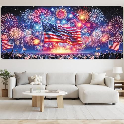 7x16FT Independence Day Garage Door Banner Eagle American Flag Garage Door Cover Decoration for Patriots Party (USA Flag, 7 * 16) - Image 6