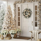 Valery Madelyn 20" Pre-Lit Christmas Wreath for Front Door with Lights - Image 4