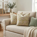 Decorative Pillow Cover French Country Pillow Cover Cottage Decor Floral Block Print, Farmhouse Decorative Cushion Cover, Spring Pillow Cover Line and Loop (Multicolor) - Image 6