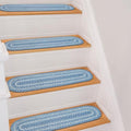 Homespice Denim Jute Braided Stair Treads, Oval 8x28 Set of 13 by Homespice