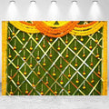 15x8ft India Pooja Backdrop Marigold Garland Diwali Indian Traditional Festival Photography Background for Wedding Mehndi Party Banner Decorations Photo Studio Props by CkihgennDecors