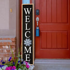 Interchangeable Welcome Sign for Front Porch Door, 45"X9" Wood Black - Image 7