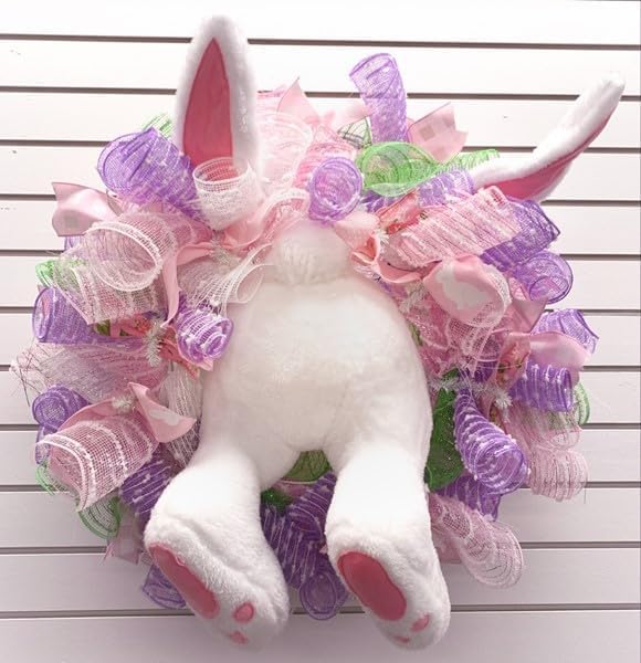 Craig Bachman 3-Piece Easter Bunny Wreath Decor Kit, 25-Inch Wired Bunny Ears and Bottom Set for Wreath Making, Easter Floral Components, HE7115 - Image 5