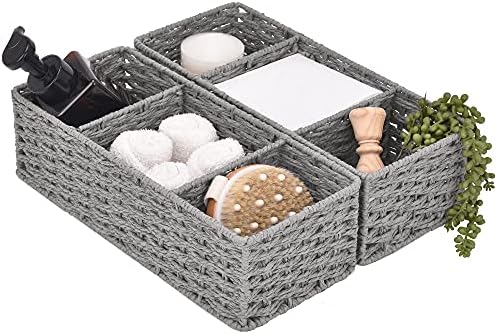StorageWorks Toilet Paper Basket, Paper Rope Woven Toilet Tank Basket, Gray by StorageWorks