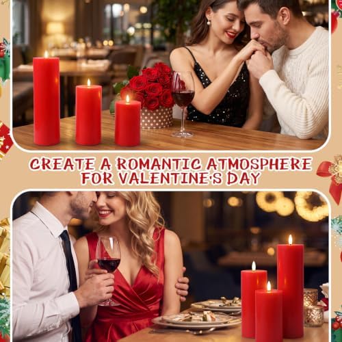 Retisee 3 Pcs 6/8/12" Christmas Flameless LED Candle Decoration for Home - Image 4