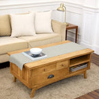 Solino Home 100% Pure Linen Table Runner Oyster Grey, Athena 14 x 60 in by SolinoHome