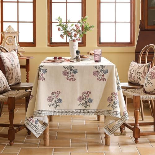 ISAENNE Designer French Elegant Rectangular Tablecloth,94"x63" - Image 3