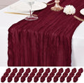 12 Pack Burgundy Table Runner 10Ft Cheesecloth Table Runner Rustic Gauze Table Runner Romantic Long Sheer Fabric Cheese Cloth Table Runners for Wedding Party Bridal Baby Shower by Lumaycens