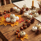 Yookeer 120pcs Fall Mini Pumpkins Artificial Acorn Pine Cone, Vintage Color - Image 5