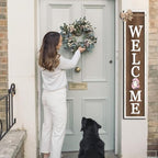 Interchangeable Welcome Sign 12 Pcs Replaceable Icons 45"X9" White Wood - Image 4