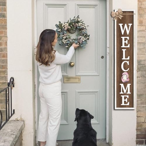 Interchangeable Welcome Sign 12 Pcs Replaceable Icons 45"X9" White Wood - Image 4