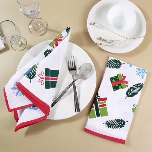 FINGERCRAFT Cloth Napkins Set of 12 Cotton Linen, 20x20 Inch, Wonderland - Image 4