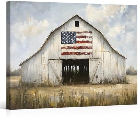 ZERILYN Ship Next Day – Independence Day Canvas Prints, Patriotic Wall Art Pictures, American Flag Home Decor, Red White Blue 4th of July Decoration by ZERILYN