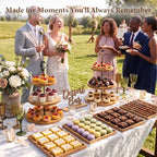 6pcs Wooden Dessert Table Display Set, 3 Tier Cupcake Stand Set with Serving Trays, Rustic Dessert Display Stand, Cake Stand Set for Wedding Dessert Table, Birthday, Baby Shower, Party Food Display, Home Decor - Image 3