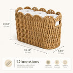 Scalloped Toilet Paper Basket, Tall Narrow Paper Rope Storage - Image 5