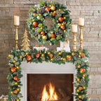 WANNA-CUL Pre-Lit 6ft Copper Gold Christmas Garland with 30 LED Lights - Image 6