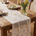 Remagr 4 Pcs 9.8 Ft Wildflower Table Runner Embroidery Floral Table Decor by Remagr