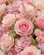 72inch Aisle Flower Garland with Chiffon Sheer Drape, Mixed Pink Artificial Flowers Rose with Hydrangea, Floral Runner for Wedding Arch, Backdrop, Reception Table Decor, Ceremony Pathway - Image 5