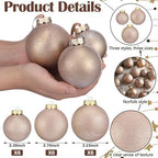 Yunlly 18 Pcs Neutral Christmas Ball Ornaments Brown Xmas Tree Decor - Image 3