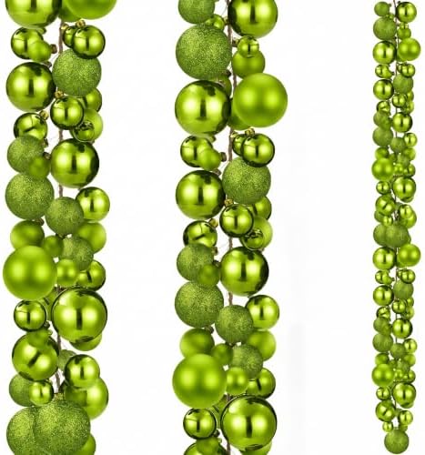 2 Pcs 6 ft Christmas Ball Ornament Garland, Light Green by Yuxung