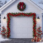 2 Pcs 9 ft Red Velvet Christmas Ball Ornament Garland - Image 5