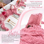 18 Pack Cheesecloth Table Runner 10FT Dusty Rose Table Runner Boho Gauze Cheese Cloth Table Runners Long Rustic Sheer Table Decorations for Wedding Party Baby Bridal Shower Birthday Holiday Home - Image 6