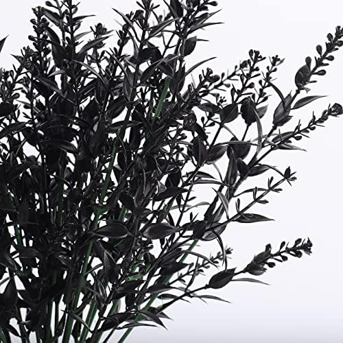 RECUTMS 20 Bundles Fake Black Decor Artificial Greenery Outdoor Flowers - Image 2