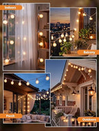 25Ft G40 LED Frosted White String Lights Outdoor with 27 Shatterproof Globe Bulbs Patio Lights White Wire, Waterproof Hanging Bistro Lights for Wedding Party Backyard Garden Porch Christmas Decor - Image 6