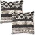 · REDEARTH · Textured Handwoven Throw Pillow Cases - Char Delineate Black by REDEARTH