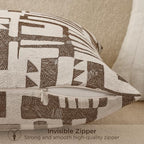 Throw Pillow Cushion Cover 18x18 Inch, Double-Sided Modern Geometric High-Density Jacquard Polyester Pillow Covers for Sofa, Bed, Rattan Chair, Bedroom, Living Room(Brown) - Image 4
