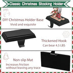 Christmas Stocking Holder Bases for Mantle, Anti-Slip Black Christmas Stocking Hangers Set of 4, Metal Stocking Hanging Hooks for Christmas Fireplace Mantel Xmas Holiday Decorations - Image 4