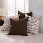 HPUK Throw Pillow Covers 18x18, Set of 4, Chocolate Couch Pillow Covers - Image 6