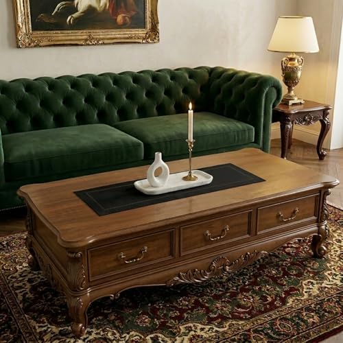 Signature Linen™ by D'Moksha, Black Table Runner 36 Inches, 100% Pure Linen, Hemstitch, Coffee Table Runner, 14 x 36 Inch for Dresser Tables- Fall, Weddings, Outdoor Hosting - Image 2
