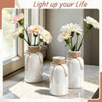 12 Pack Mason Jar Vases for Centerpieces, White Glass Flower Vase - Image 3