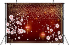 BELECO 15x10ft Fabric Chinese New Year Backdrop Lunar New Year Decorations Pink Cherry Blossoms Red Lanterns Spring Festival Background Party Decorations Banner Holiday Photoshoot Studio Props - Image 4