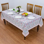 Home Spun & Crafts 60x60 Inches Square Hand Block Print Tablecloth, 100% Cotton, Pink Pearl Floral Table Cloths Washable, Traditional Indian for Dining Outdoor Thanksgiving Halloween Christmas - Image 4