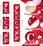 Welcome Porch Sign, Wooden, 47.2", Outdoor Front Door, Valentine - Image 3