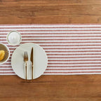 Solino Home 100% Linen Table Runner, 14 x 60 in, Cinnamon and White Striped - Image 4