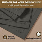 Native Fab Gray Cloth Napkins 100% Cotton, Set of 12, 18x18 inch, Hemstitched Edges with Mitered Corners, Soft, Absorbent, Reusable Table Napkins for Celebrations, Events, Lunch, Dinner, Grey - Image 2