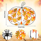 Wesiti 2 Pcs Metal Fall Pumpkin Wall Decor 14" Welcome Pumpkins Fall Sign Metal Farmhouse Autumn Vintage Leaf Wall Art Hanging Rustic Room Decor for Autumn Harvest Holiday Indoor Outdoor - Image 3
