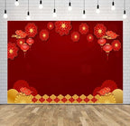 BELECO 9x6ft Fabric Chinese New Year Backdrop Lunar New Year Decorations Red Lanterns Flowers Spring Festival Party Background Banner Holiday Photoshoot Studio Props - Image 2