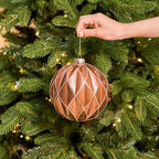 JORNOY Christmas Balls Ornaments Set, 6 inch/150mm Extra Large Shatterproof Plastic Hanging Bulbs for Xmas Tree Decorations Holiday Party with String, 4 Pack-Brown - Image 3
