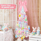 Halfchet Easter Tree Ornaments Decorations Topper Bow Star Ribbon Ball Tree Picks Hanging Ornaments for Easter Party - Image 5