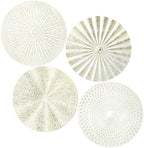 Hicarer 4 Pcs 12 Inch White Gold Metal Wall Art Decor Sunburst Decor by Hicarer