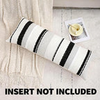 14x36 inch Lumbar Pillow Cover Boho Decor Black White - Image 4