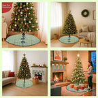 Ridhi Basil Green Hand Block Print Cotton Christmas Tree Skirt 70 Inch - Image 6