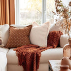ZWJD Throw Pillow Covers 20x20 Set of 2 Striped Pillow Covers with Fringe Chic Cotton Decorative Pillows Square Cushion Covers for Sofa Couch Bed Living Room Farmhouse Decor - Image 3