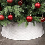 Blissun Christmas Tree Ring, 28.5" Plastic Christmas Tree Collar, Christmas Tree Skirt for Artificial Christmas Trees Decoration (Extra Large, White) - Image 5