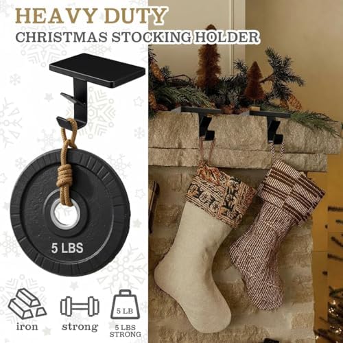 MorningRo 9 Pack 2 in 1 Stocking Holders for Mantle,Black - Image 5