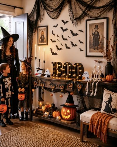 138PCS Halloween Mantel Decor Set, Boo Letters, Ghosts, Gothic Wall Decor - Image 6